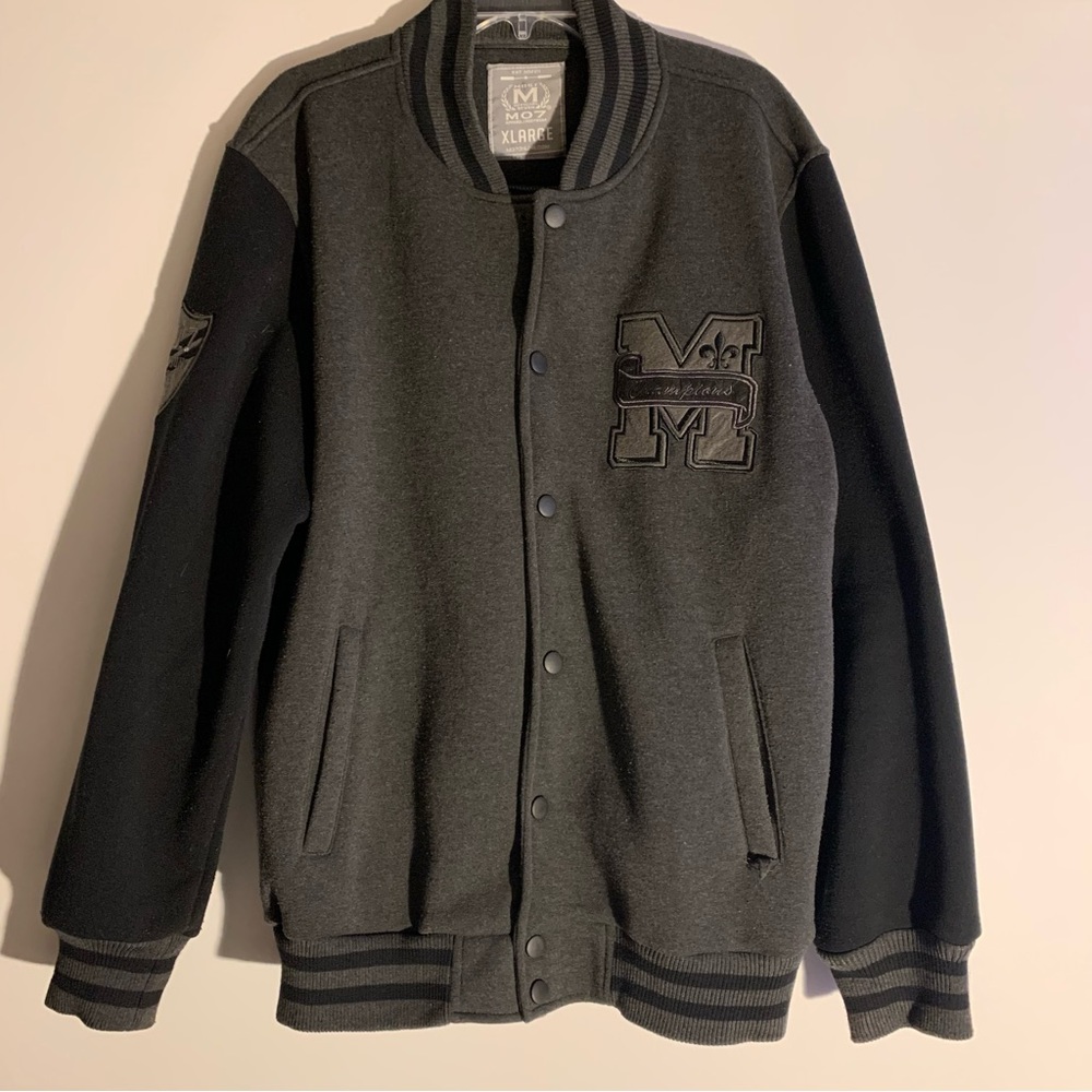 MOST OFFICIAL SEVEN MO7 Varsity Champions Jacket in Black & Gray